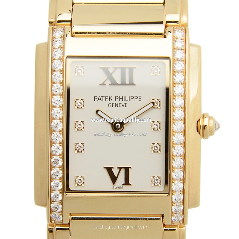 Patek Philippe TWENTY-4 4910/11R-011 Quartz 18kt Rose Gold Silver