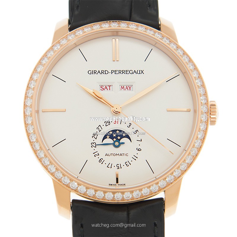 Girard Perregaux 1966 49535-D52-A151-BK6A Automatic 18kt Rose Gold & Diamonds White