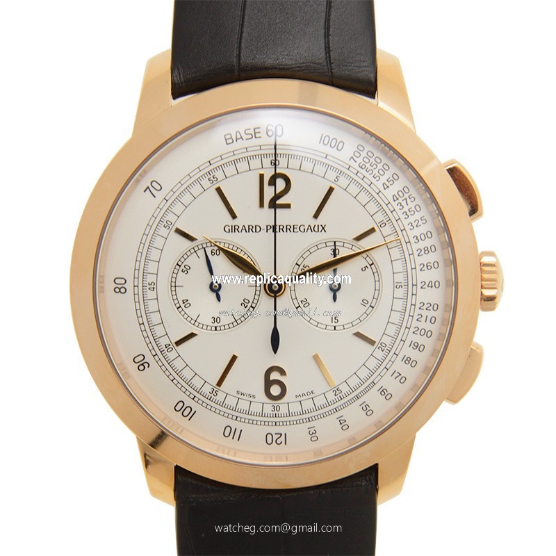Girard Perregaux CLASSIC CHRONOGRAPH 49539-52-151-BK6B Automatic 18kt Rose Gold Silver
