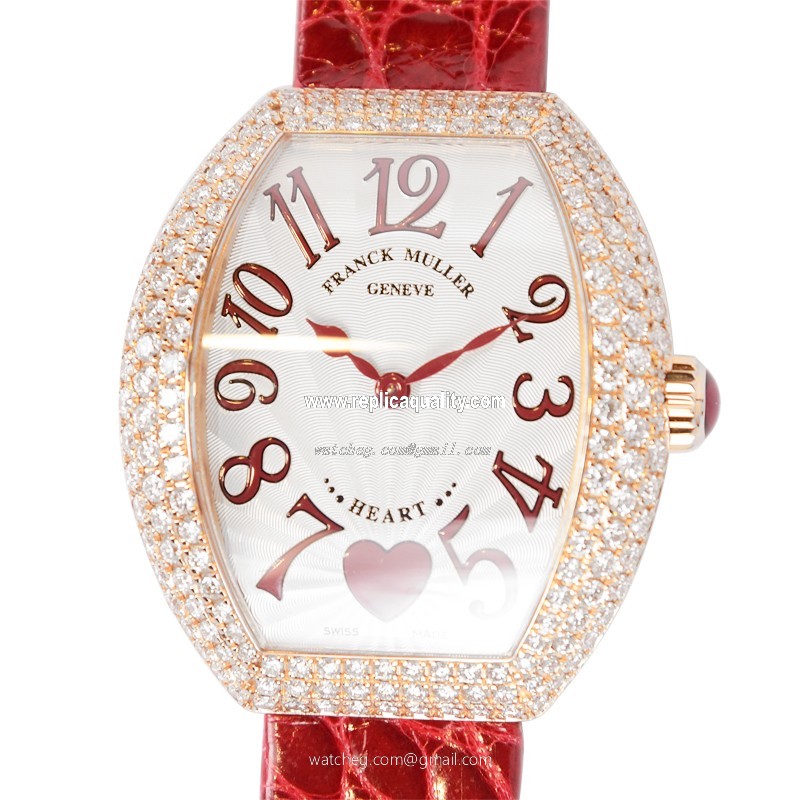 Franck Muller HEART 5002 M QZ C 6H D3 (5N) Quartz 18kt Rose Gold & Diamonds Silver