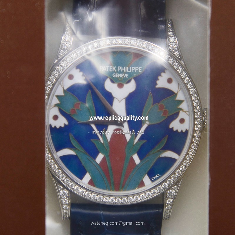 Patek Philippe THE CONTEMPORATY COLLECTION 5077/100G-018 Automatic 18kt White Gold & Diamond Blue