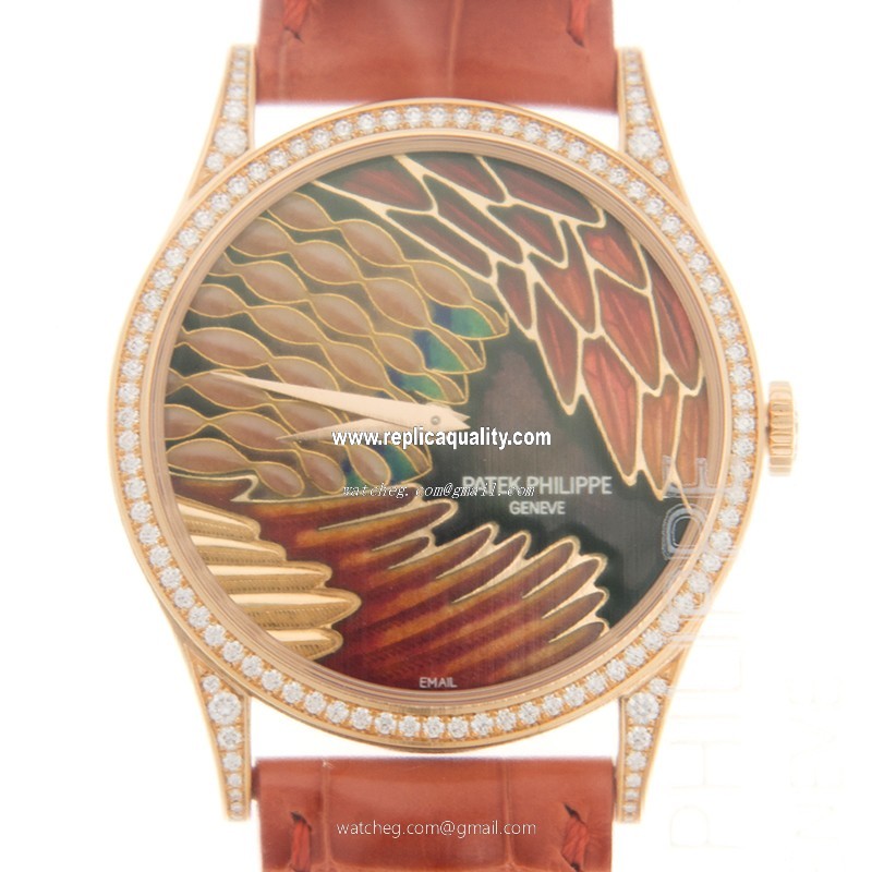 Patek Philippe CALATRAVA 5077/100R-015 Automatic 18kt Rose Gold & Diamonds Orange