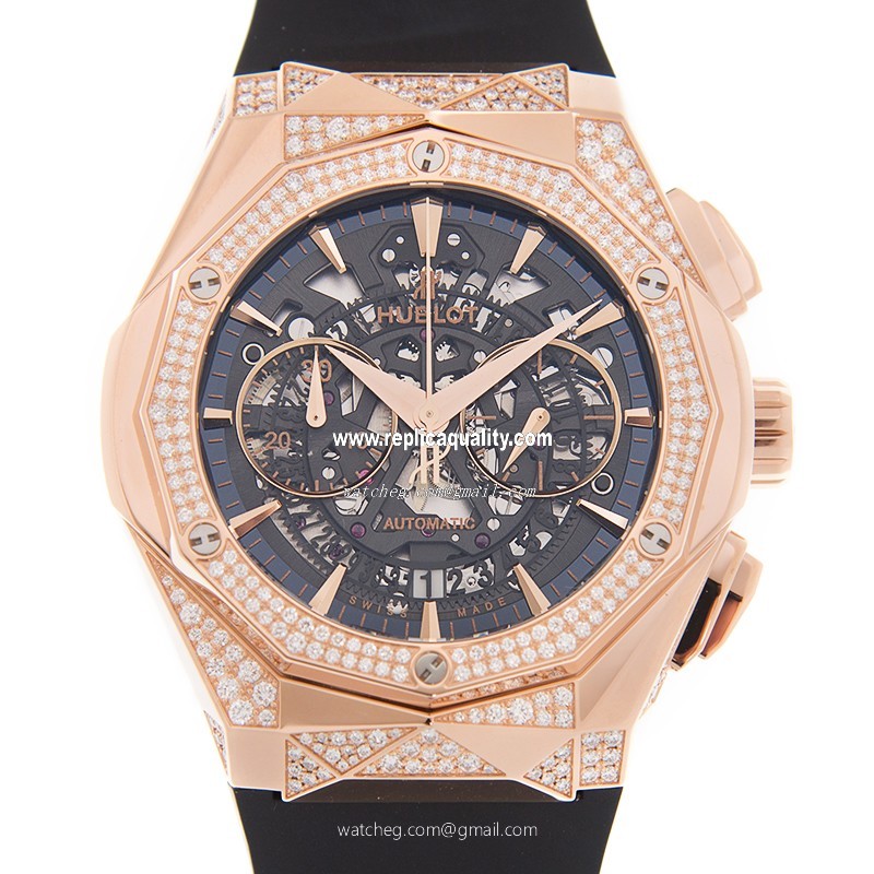 Hublot CLASSIC FUSION 525.OX.0180.RX.1804.ORL19 Automatic 18kt Rose Gold & Diamonds Black