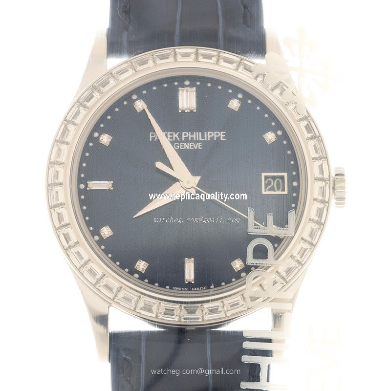 Patek Philippe CALATRAVA 5298P-014 Automatic 950 Platinum & Diamonds Blue