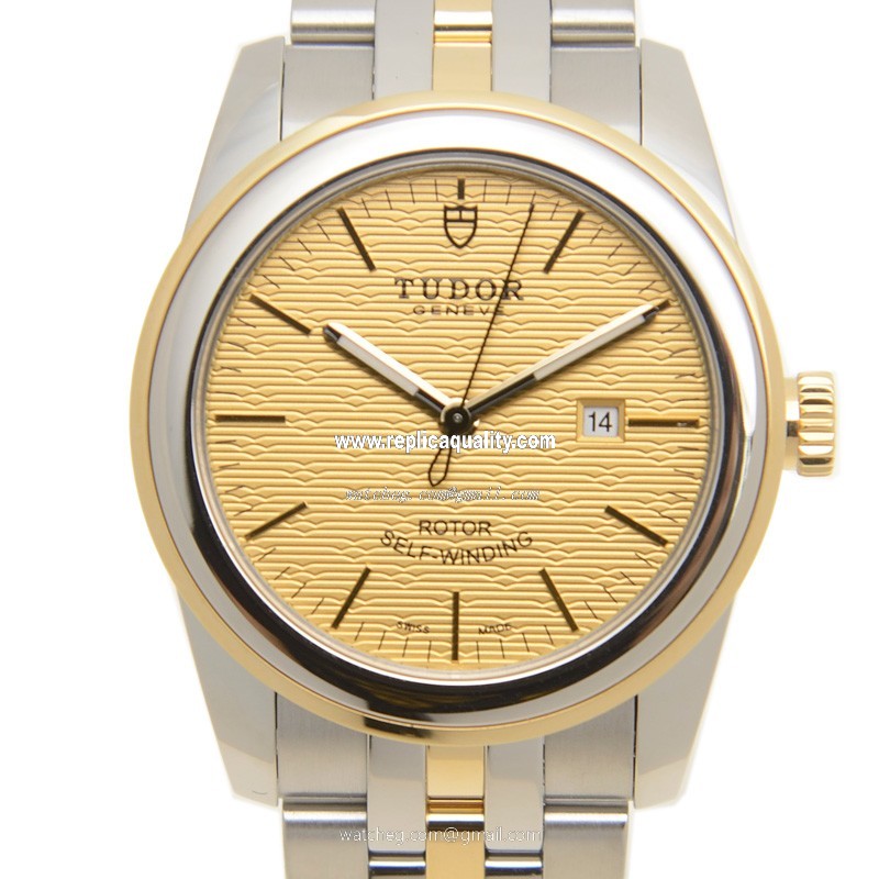 Tudor GLAMOUR DATE 53003-68033-CHCL Automatic 18kt Gold & Steel Gold