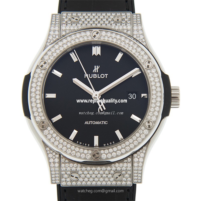 Hublot CLASSIC FUSION 542.NX.1171.LR.1704 Automatic Titanium & Diamond Black