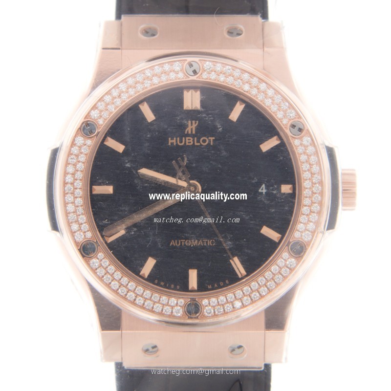 Hublot CLASSIC FUSION 542.OX.1181.LR.1104 Automatic 18kt Rose Gold & Diamonds Black