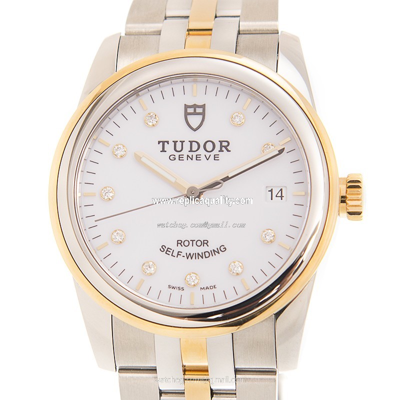 Tudor GLAMOUR DATE 55003-68053-10DI-WT Automatic Gold & Steel White
