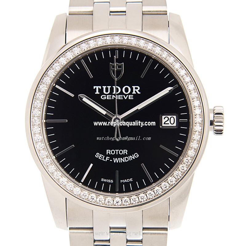 Tudor GLAMOUR DATE 55020-D-68050-BK Automatic Stainless Steel & Diamonds Black