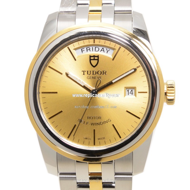 Tudor GLAMOUR DATE 56003-68063-CH Automatic 18kt Gold & Steel Gold
