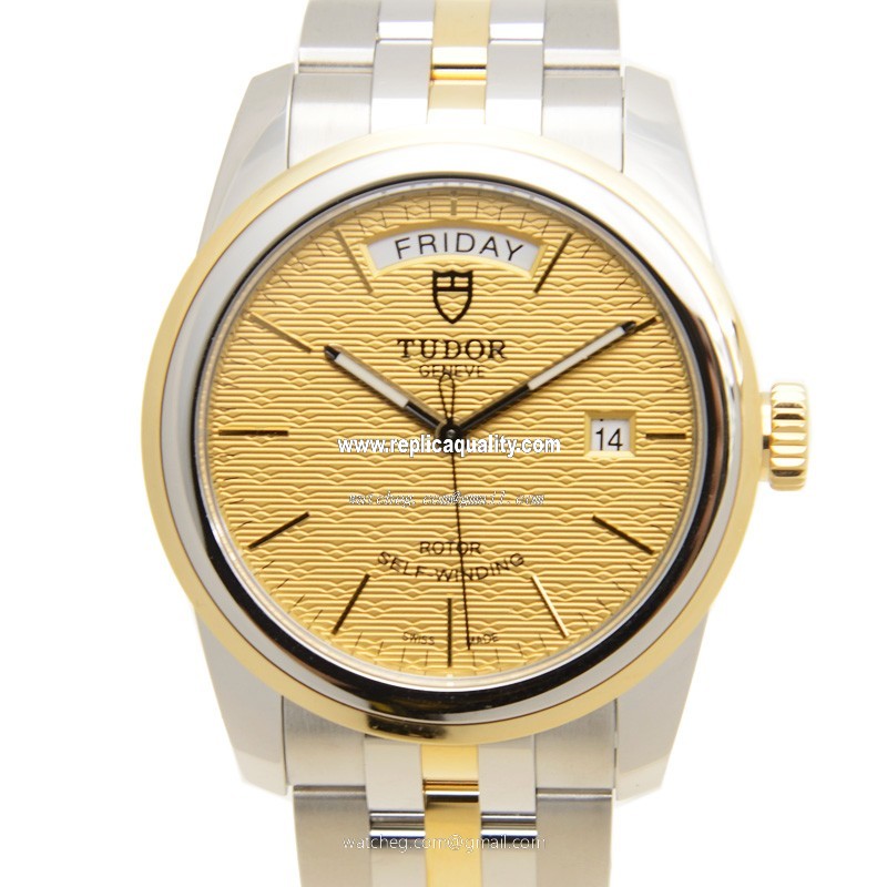 Tudor GLAMOUR DATE 56003-68063-CHCL Automatic 18kt Gold & Steel Gold