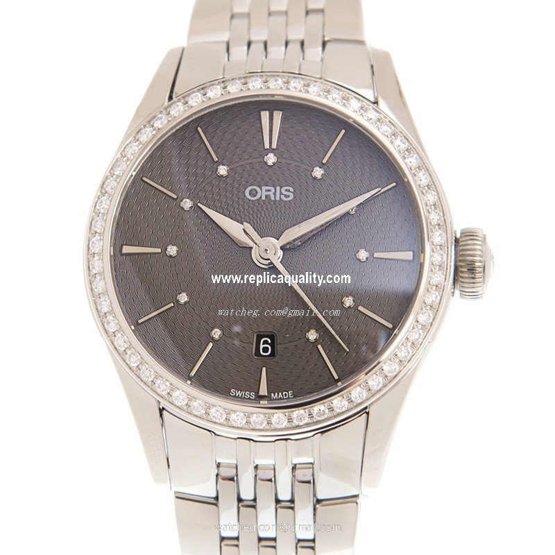 Oris CLASSIC DATE 561 7722 4953 (8 14 79) Automatic Stainless Steel & Diamonds Gray