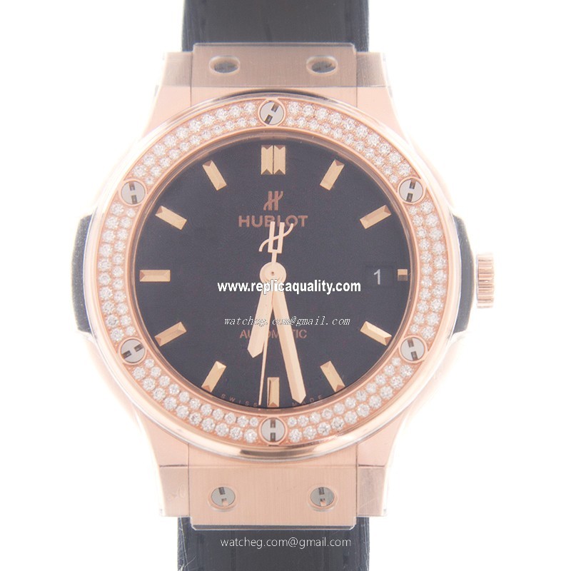 Hublot CLASSIC FUSION 565.OX.1181.LR.1104 Automatic 18kt Rose Gold & Diamonds Black