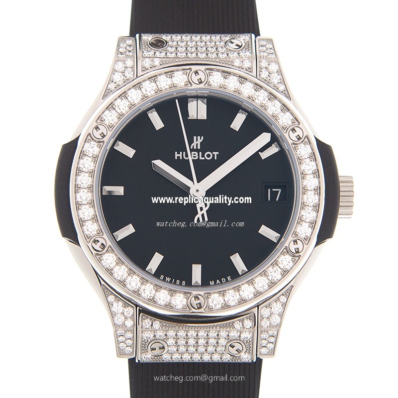 Hublot CLASSIC FUSION 581.NX.1171.RX.1704 Quartz 18kt White Gold & Diamond Black