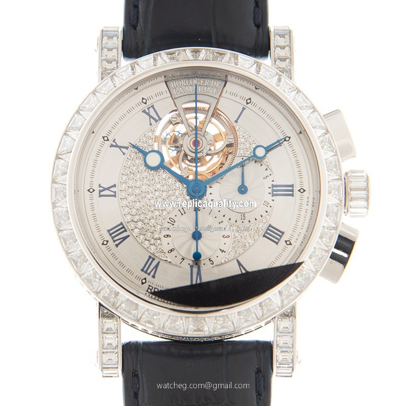 Breguet MARINE 5839BB/6D/9ZU/DD0D Manual Wind 18kt White Gold & Diamond Silver