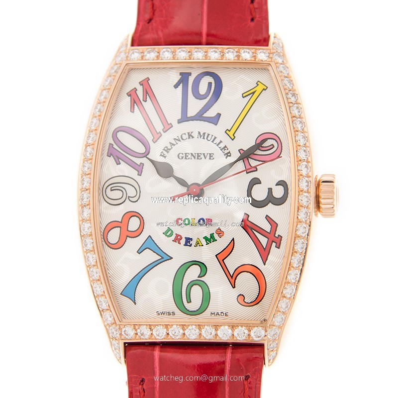 Franck Muller CINTREE CURVEX 5850 M SC COL DRM D 1R (5N) Automatic 18kt Rose Gold & Diamonds White