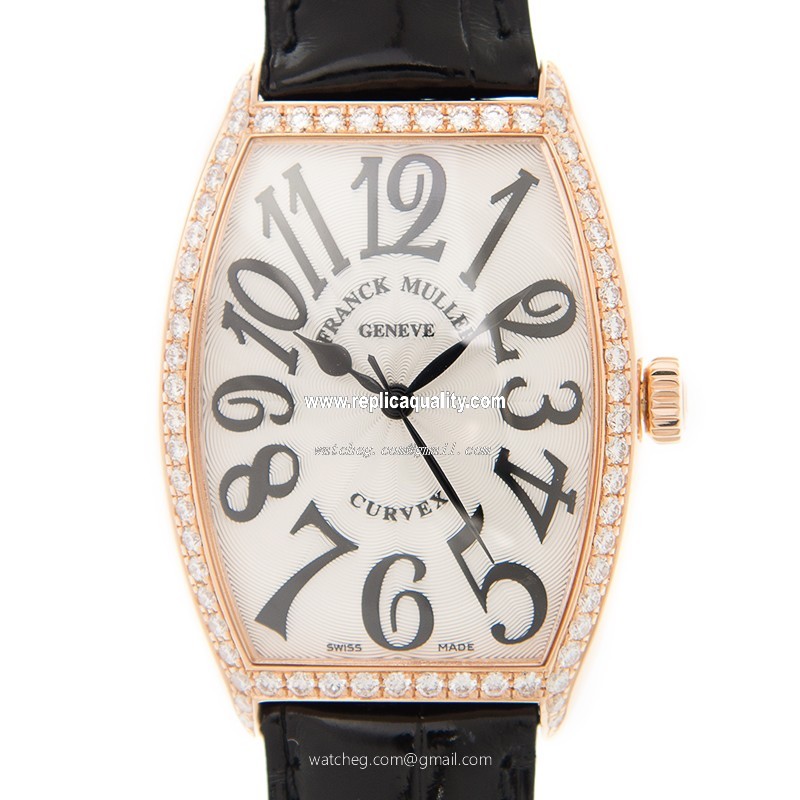 Franck Muller CINTREE CURVEX 5850 M SC D 1R (5N) Automatic 18kt Rose Gold & Diamonds White