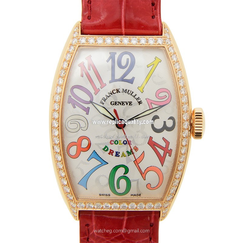 Franck Muller CINTREE CURVEX 5850 SC COL DRM D 1R (5N) Automatic 18kt Rose Gold & Diamonds Silver