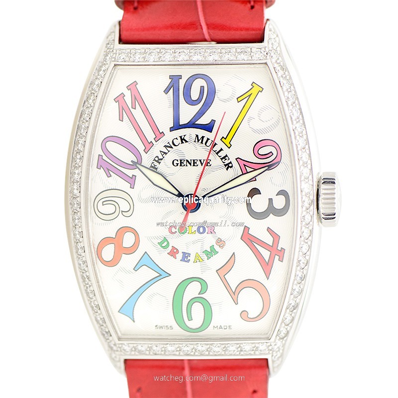 Franck Muller CINTREE CURVEX 5850 SC COL DRM D 1R (AC) Automatic Stainless Steel & Diamonds White