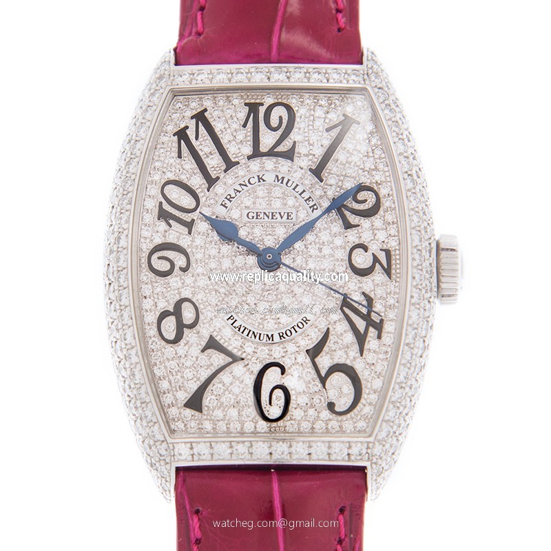 Franck Muller CINTREE CURVEX 5850 SC D CD (OG) Automatic 18kt White Gold & Diamond Silver