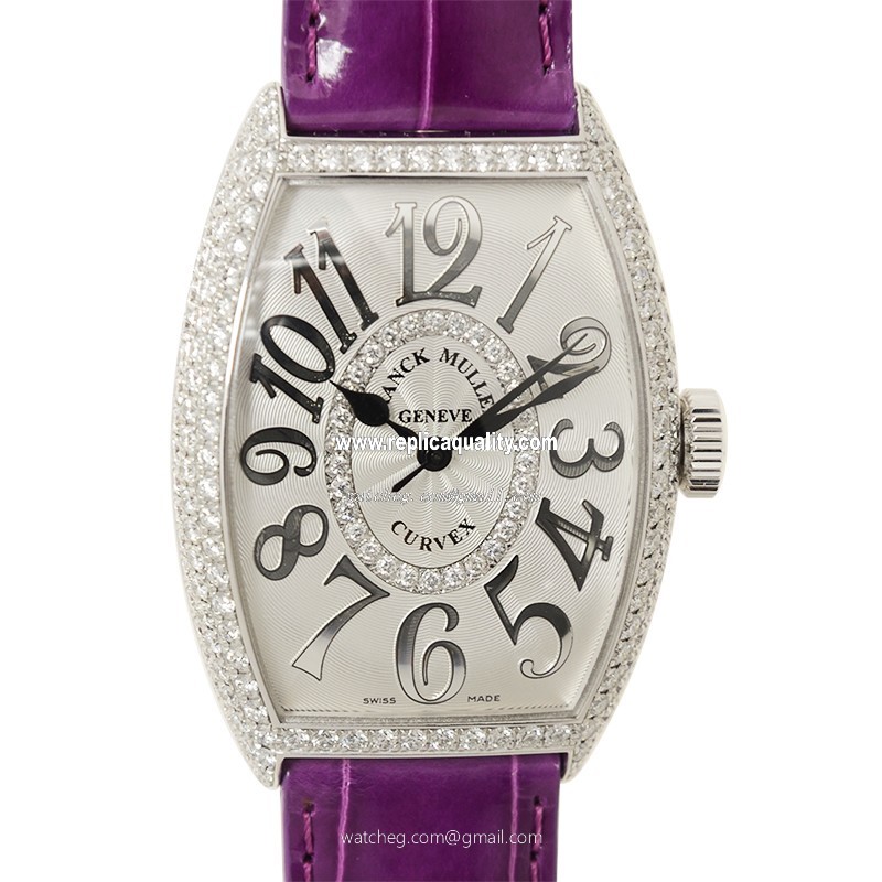Franck Muller CINTREE CURVEX 5850 SC D CD 1R REL (OG) Automatic 18kt White Gold & Diamond Silver