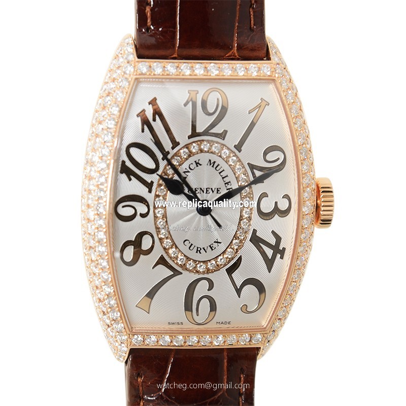 Franck Muller CINTREE CURVEX 5850 SC REL D CD 1R REL (5N) Automatic 18kt Rose Gold & Diamonds Silver