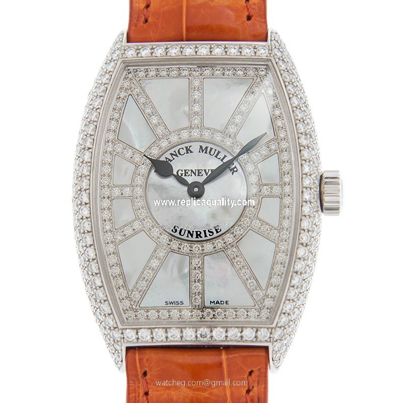 Franck Muller LONG ISLAND 5852 QZ SNR D CD (AC) Quartz Stainless Steel & Diamonds White