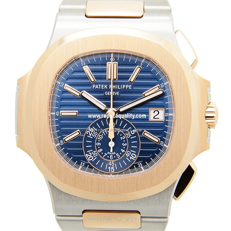 Patek Philippe NAUTILUS 5980/1AR-001 Automatic 18kt Rose Gold & Steel Blue