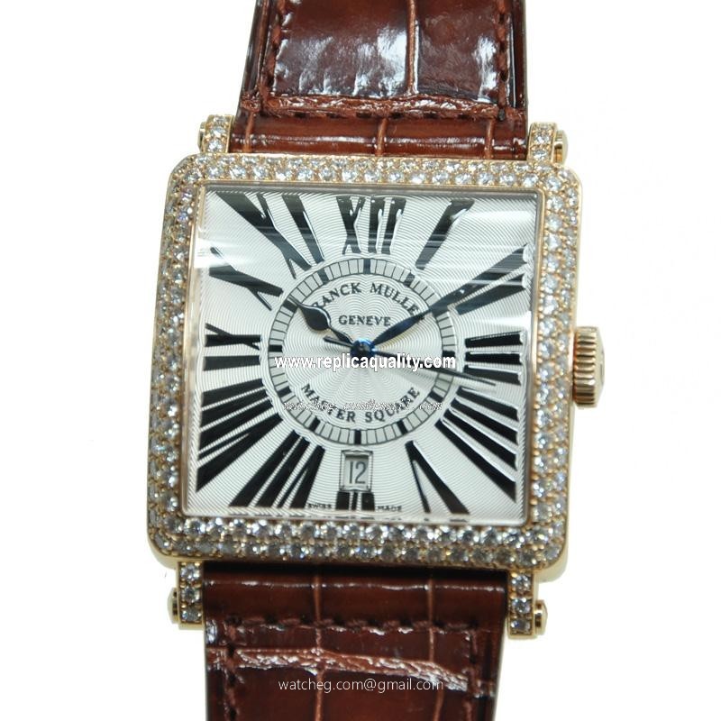 Franck Muller MASTER SQUARE 6000 H SC DT R D (5N) Automatic 18kt Rose Gold & Diamonds White