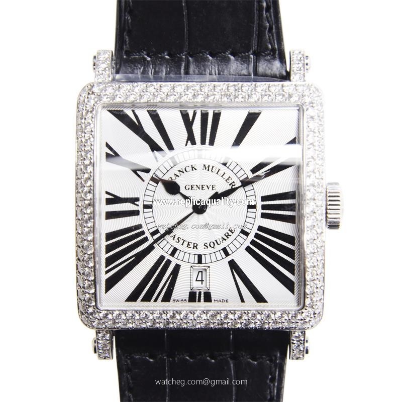 Franck Muller MASTER SQUARE 6000 H SC DT R D (OG) Automatic 18kt White Gold & Diamond Silver