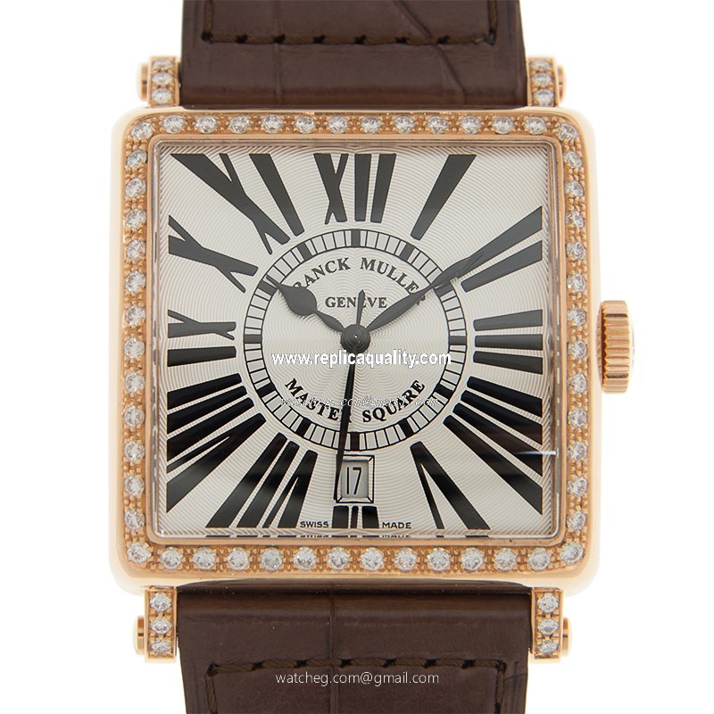 Franck Muller MASTER SQUARE 6000 H SC DT R D 1R (5N) Automatic 18kt Rose Gold & Diamonds White