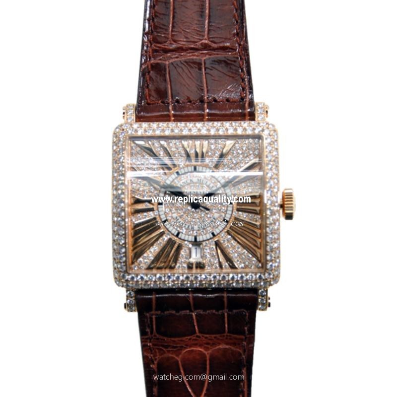 Franck Muller MASTER SQUARE 6000 H SC DT R D CD (5N) Automatic 18kt Rose Gold Light Brown