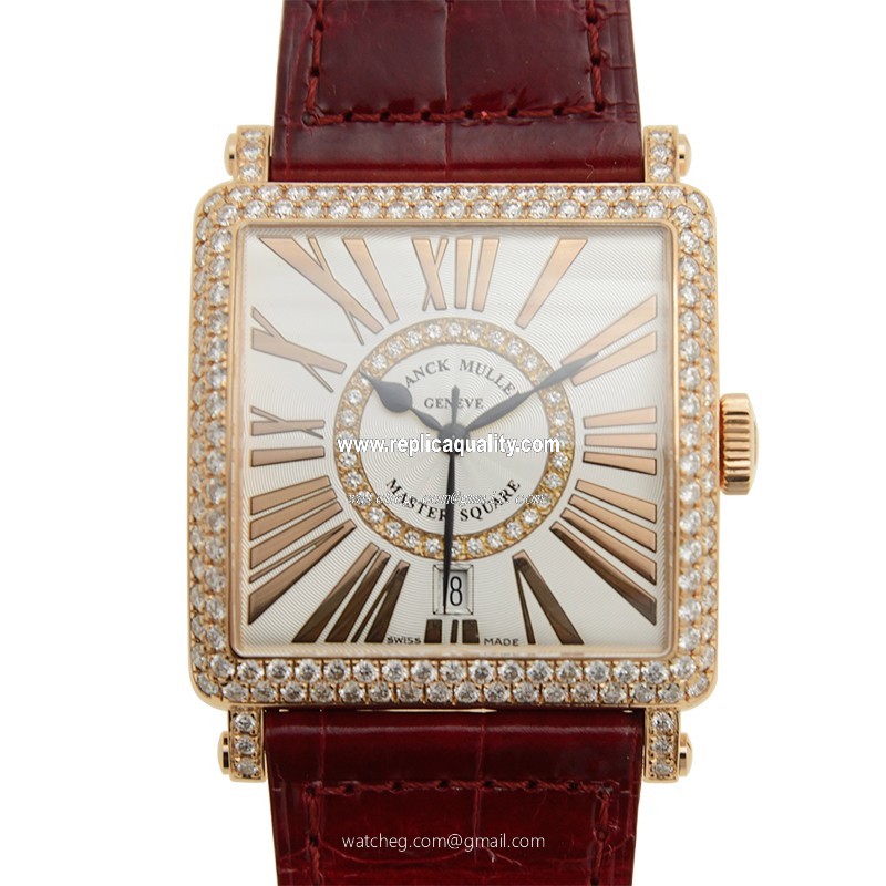 Franck Muller MASTER SQUARE 6000 H SC DT REL R D CD 1R (5N) Automatic 18kt Rose Gold & Diamonds Silver