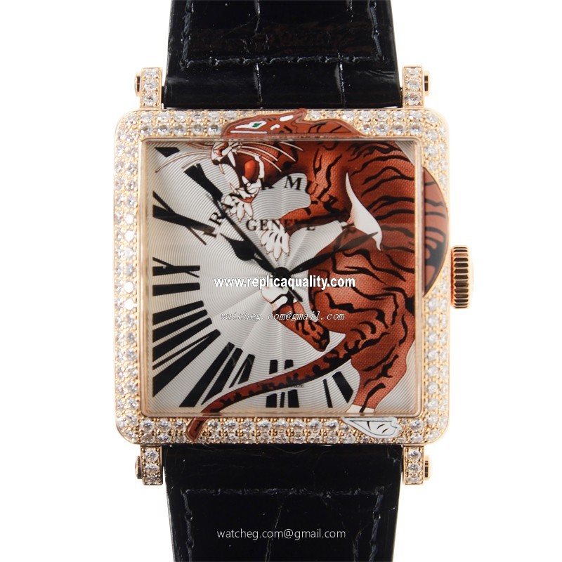 Franck Muller MASTER SQUARE 6000 H SC TIG 2 D (5N) Automatic 18kt Rose Gold & Diamonds Silver