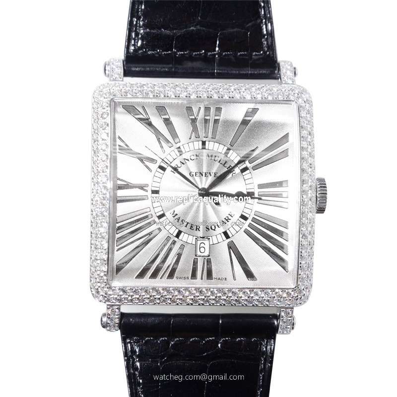 Franck Muller MASTER SQUARE 6000 K SC DT D (AC) Automatic Stainless Steel & Diamonds Silver