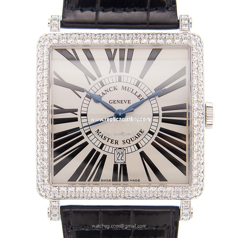 Franck Muller MASTER SQUARE 6000 K SC DT R D (OG) Automatic 18kt White Gold & Diamond Silver