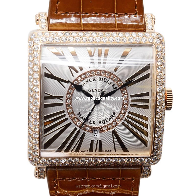 Franck Muller MASTER SQUARE 6000 K SC DT REL R D CD 1R (5N) Automatic 18kt Rose Gold & Diamonds Silver