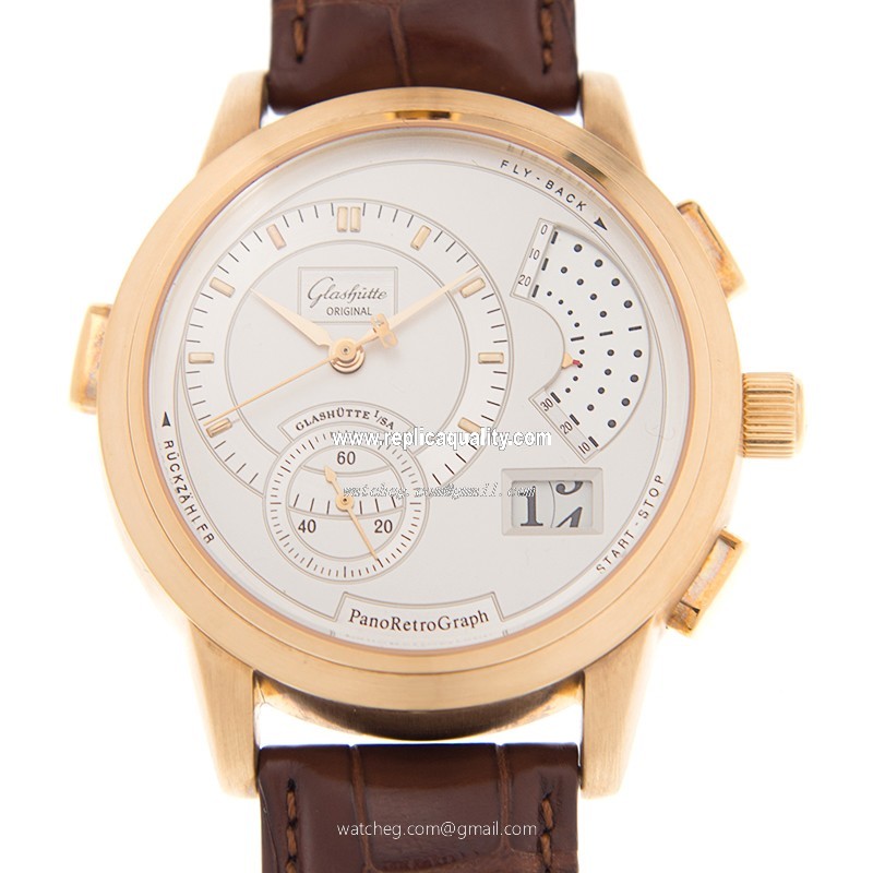Glashutte PANO 60-01-03-03-06 Manual Wind 18kt Rose Gold White