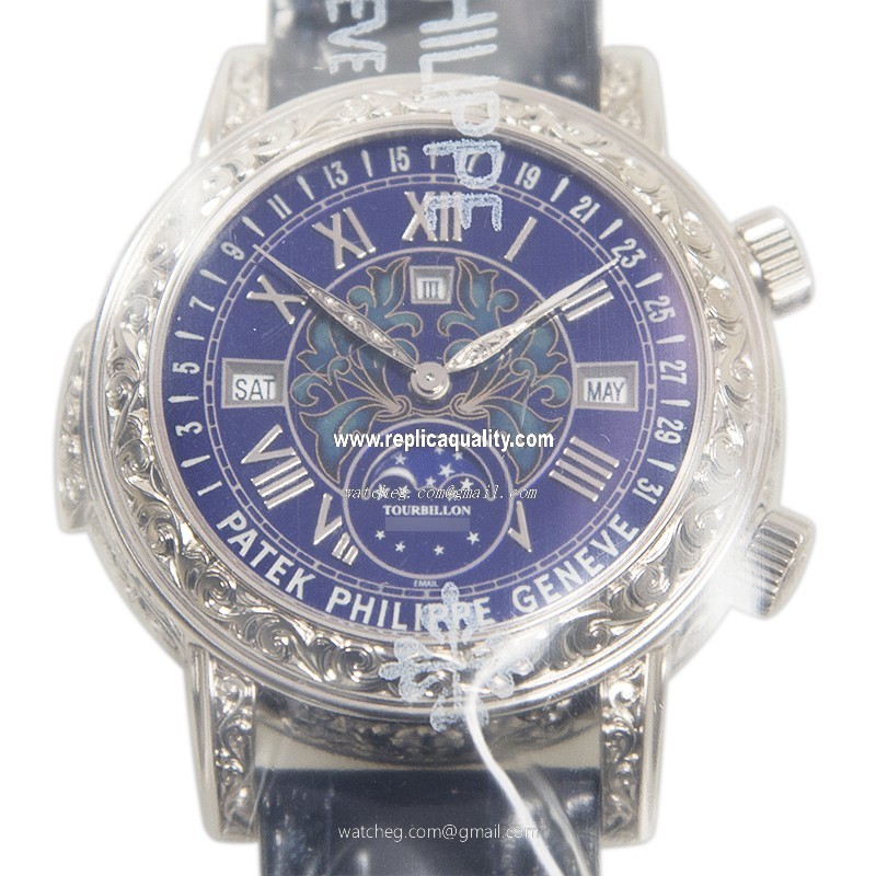 Patek Philippe GRAND COMPLICATIONS 6002G-001 Manual Wind 18kt White Gold Blue
