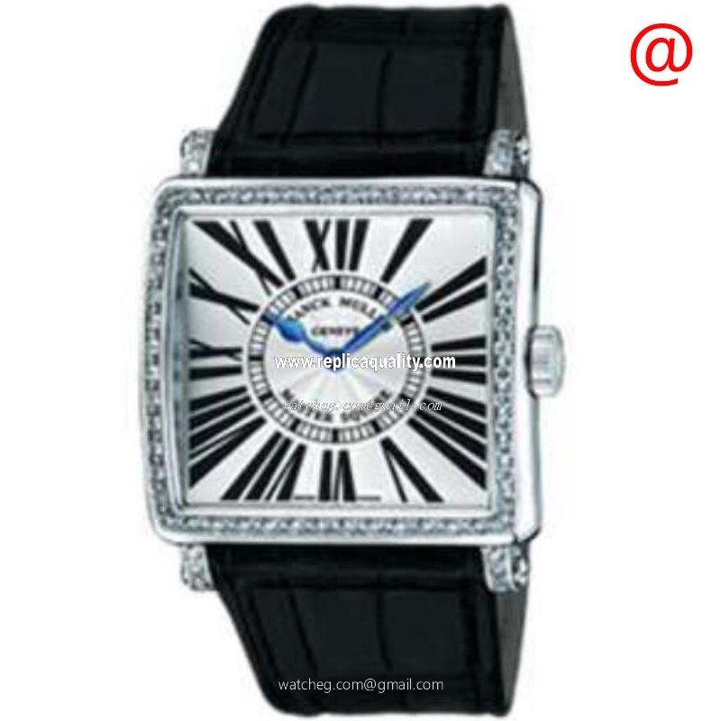 Franck Muller MASTER SQUARE 6002 H QZ D 1R BL R(AC) Quartz Stainless Steel & Diamonds Silver