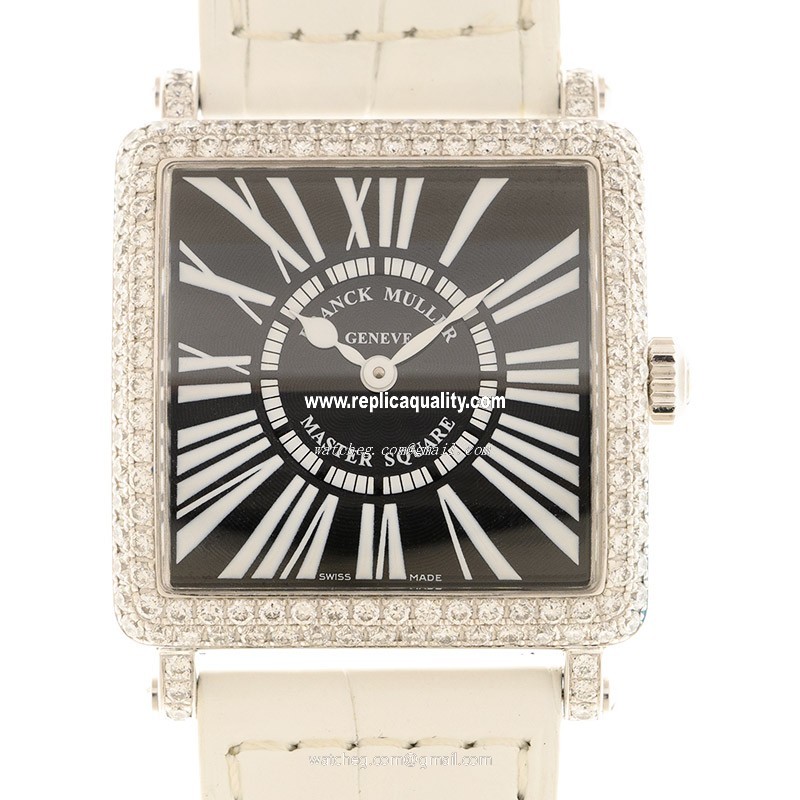 Franck Muller MASTER SQUARE 6002 L QZ D (OG) Quartz 18kt White Gold & Diamond White