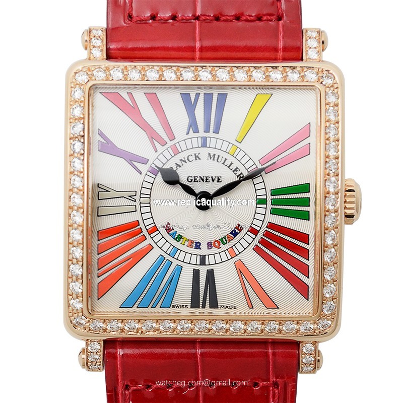 Franck Muller MASTER SQUARE 6002 M B QZ COL DRM R D 1R (5N) Quartz 18kt Rose Gold & Diamonds Silver