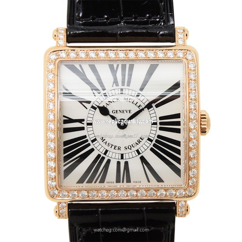 Franck Muller MASTER SQUARE 6002 M B QZ R D 1R (5N) Quartz 18kt Rose Gold & Diamonds Silver