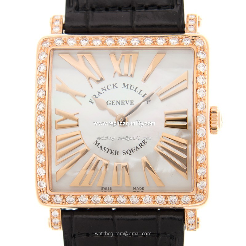 Franck Muller MASTER SQUARE 6002 M B QZ REL R MOP D 1R (5N) Quartz 18kt Rose Gold & Diamonds White