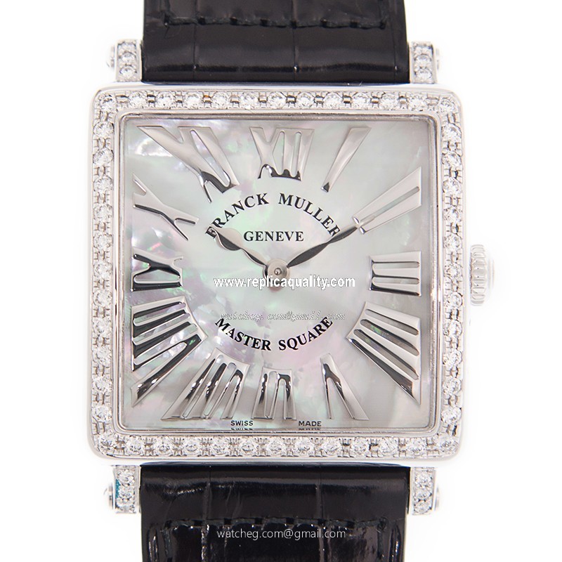 Franck Muller MASTER SQUARE 6002 M B QZ REL R MOP D 1R (AC) Quartz Stainless Steel & Diamonds White
