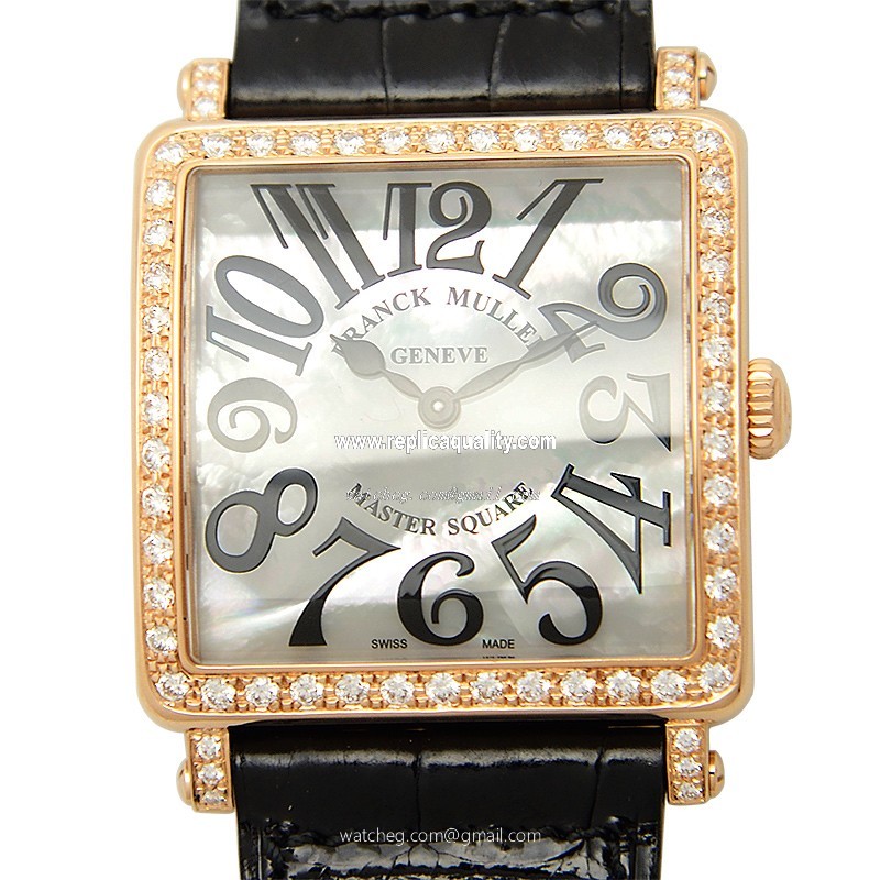 Franck Muller MASTER SQUARE 6002 M B QZ V MOP D 1R (5N) Quartz 18kt Rose Gold & Diamonds White