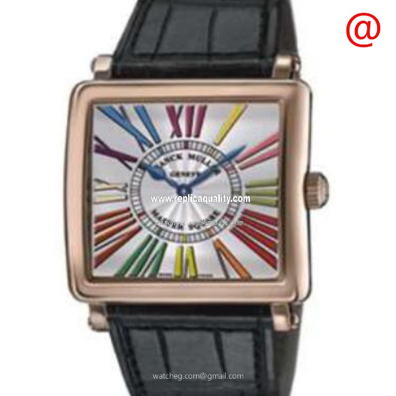 Franck Muller MASTER SQUARE 6002 M QZ COL DR BL(5N) Quartz 18kt Rose Gold Silver