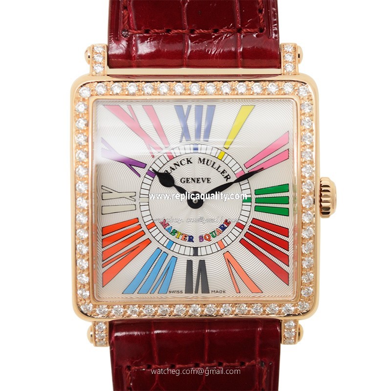 Franck Muller MASTER SQUARE 6002 M QZ COL DRM R D 1R (5N) Quartz 18kt Rose Gold & Diamonds Silver