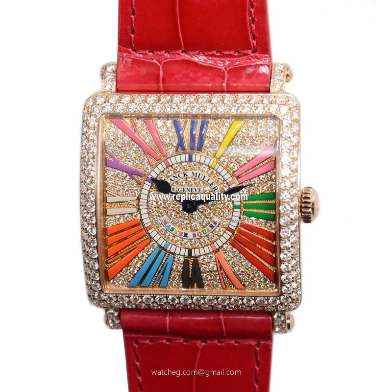 Franck Muller MASTER SQUARE 6002 M QZ COL DRM R D CD (5N) Quartz 18kt Rose Gold & Diamonds Gold