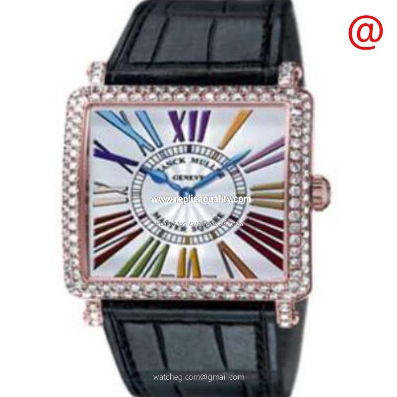Franck Muller MASTER SQUARE 6002 M QZ D COL DR BL(5N) Quartz 18kt Rose Gold & Diamonds Silver